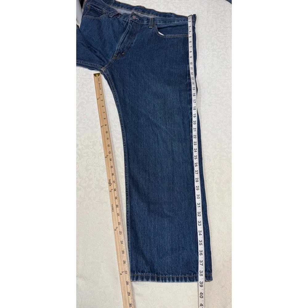 Levi's 505 Regular Fit Jeans Mens 34x29 Blue Straight Leg‎ Denim Pants Grunged
